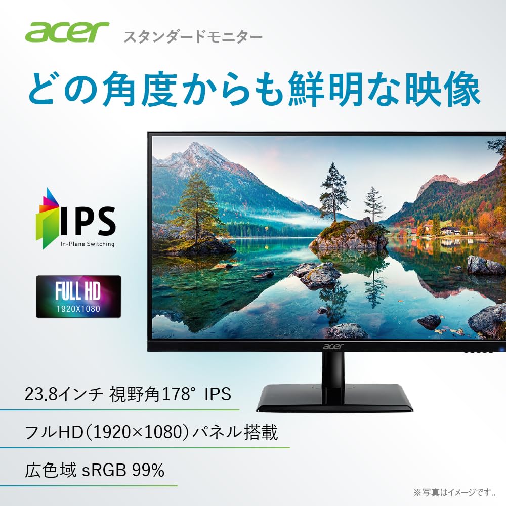 Acer Monitor Inch Full HD Matte 120Hz sRGB AdaptiveSync HDMI Mini 15 Pin No Terminal VESA Mount Compatible Zero Frame Design EK241YGbi 23.8 1ms(VRB)