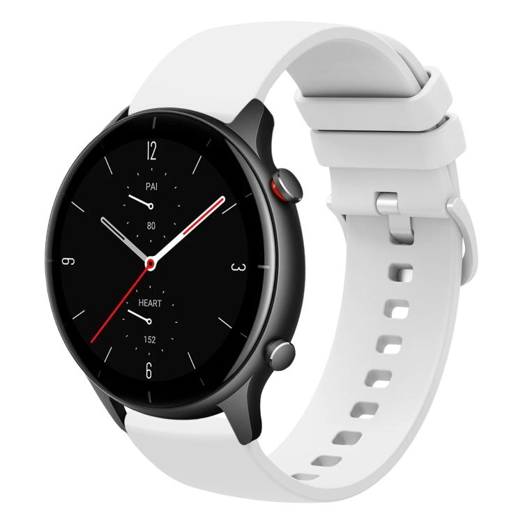 

For Amazfit GTR 2e 22mm Solid Color Soft Silicone Watch Band For Amazfit GTR 2e белый