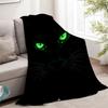 Glowing Cat Eyes Flannel Throw Blanket Soft Cozy Fleece for Home Office Sofa and Car All Season Gift 150x200cm