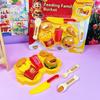 1 Set Kreatives Stressabbau-Set Lustiges Burger-Fütterungsspielzeug Löffel Rollenspielzeug Kinder Fantasievolles Spiel Geschenke für Jungen und Mädchen