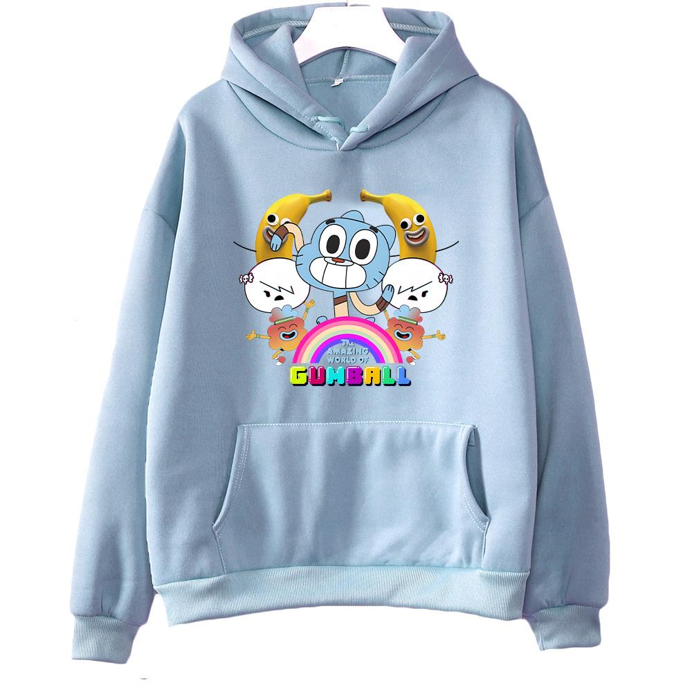 The Amazing World of Gumball Graphic Printi Sweatshirt Gumball Funny Anime Pullovers Autumn Soft Fleece Hoodies Unisex Clothes