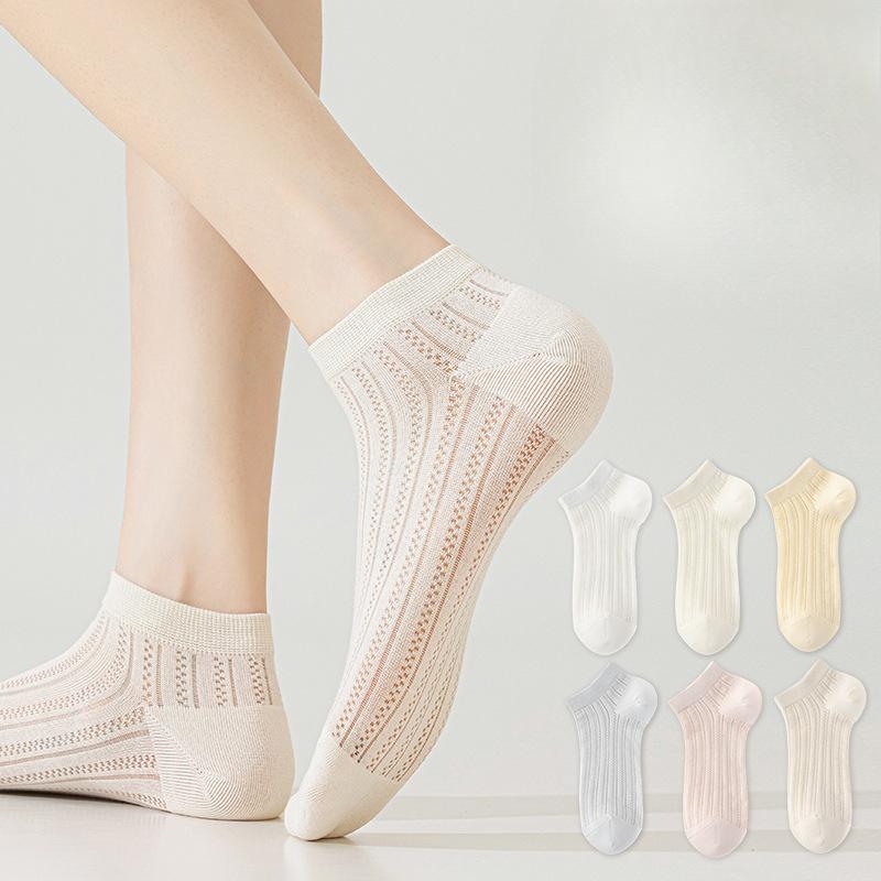 Women's Socks, Summer Thin Short Socks, Mesh Breathable Ultra-thin Cotton Socks, Shallow-mouthed Low-top Boat Socks
