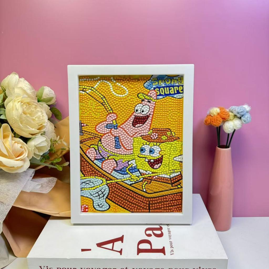 Children'S Diamond Painting Framed Handmade Diy Material Bag Sanrio Diamond Paste Painting Concentration Toy