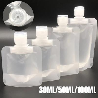 6PCS Saco Dispensador de Loção de Viagem Conveniente Saco de Embalagem Cosmética Branco Fosco Quadrado Dividido em Sacos com Bico 30ml/50ml/100ml