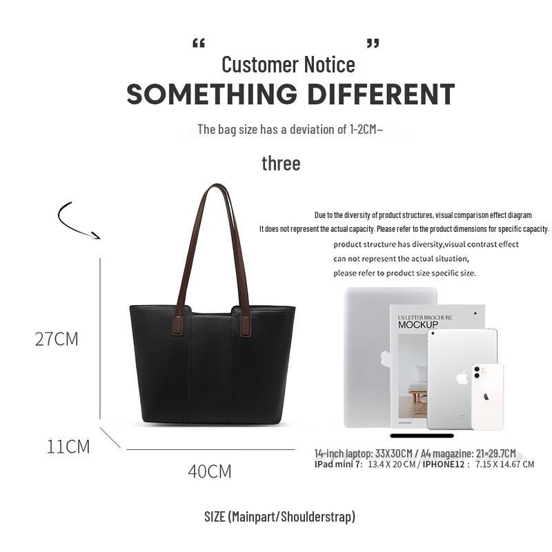 Lao Ren Tou Women's Top-Grain Leather Large Tote Bag
