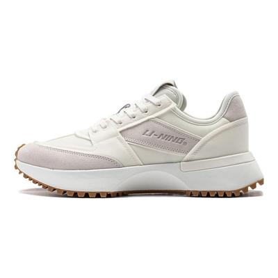 Li Ning 001 Vntg Bequeme Sportliche Leichte Strapazierfähige Low-Top Laufschuhe Damen Sneaker Weiß AZGT034-1