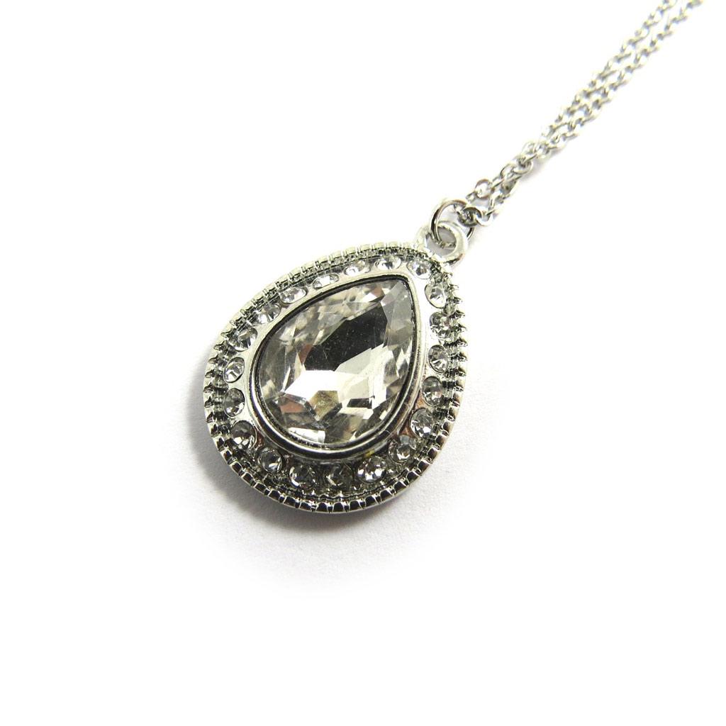 Les Trésors De Lily [N3085] - Silver White 'Sissi' Designer Necklace