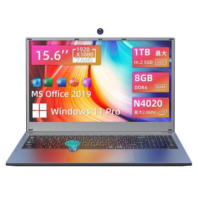 Laptop VETESA z japońskim procesorem Celeron N4020 10. generacji, IPS, czytnikiem linii papilarnych, MS Office, Windows 8GB RAM 512GB SSD, klawiaturą, procesorem, ekranem LCD 15,6 cala 1920x1080,
