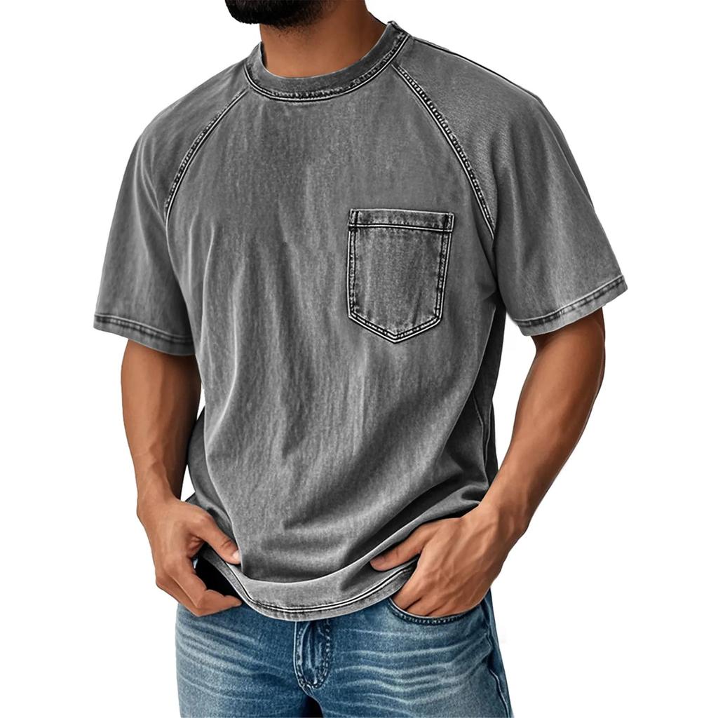 Męski Rekreacyjny Trend Okrągły Dekolt Nadruk T-Shirt Krótki Rękaw