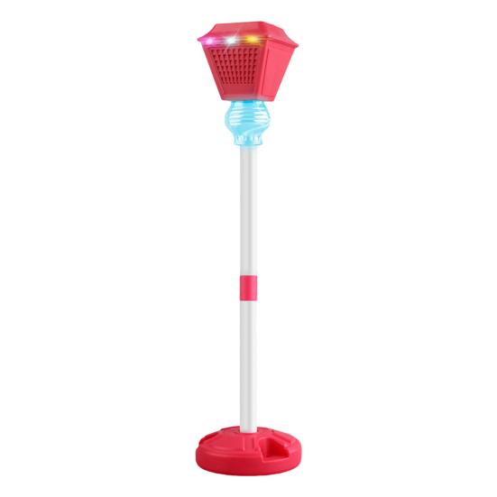 

Bubble Machine for Kids One-Button Automatic Bubble Maker Colorful LED Lights And Music Creative Street Lamp Bubble Toy for Outdoor Parties And червоний