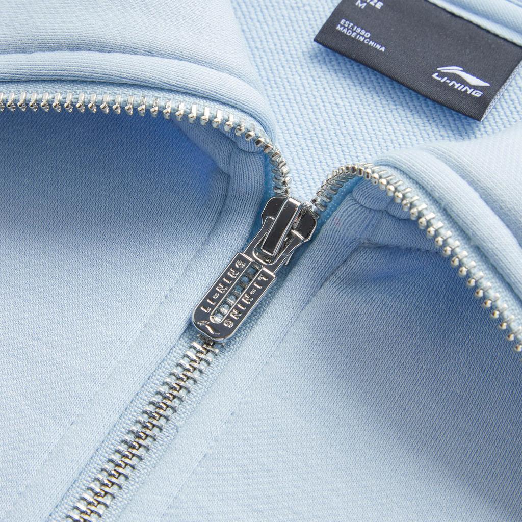 Li-Ning Solid Color Half-Zip Polo Long Sleeve Sweatshirt Women Sweatshirt Cloud-Blue AWDU982-2