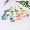 Cute Woolen Yarn Car Pendant Bellflower Hand Knitted Rearview Mirror Ornaments 6 Flowers Car Hanging Decoration