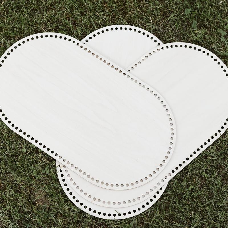 1pc Wooden Basket Bottoms for Crochet Oval Basket Wood Bottom  Moses Bassinet Board Changing Basket Dolls Moses Basket