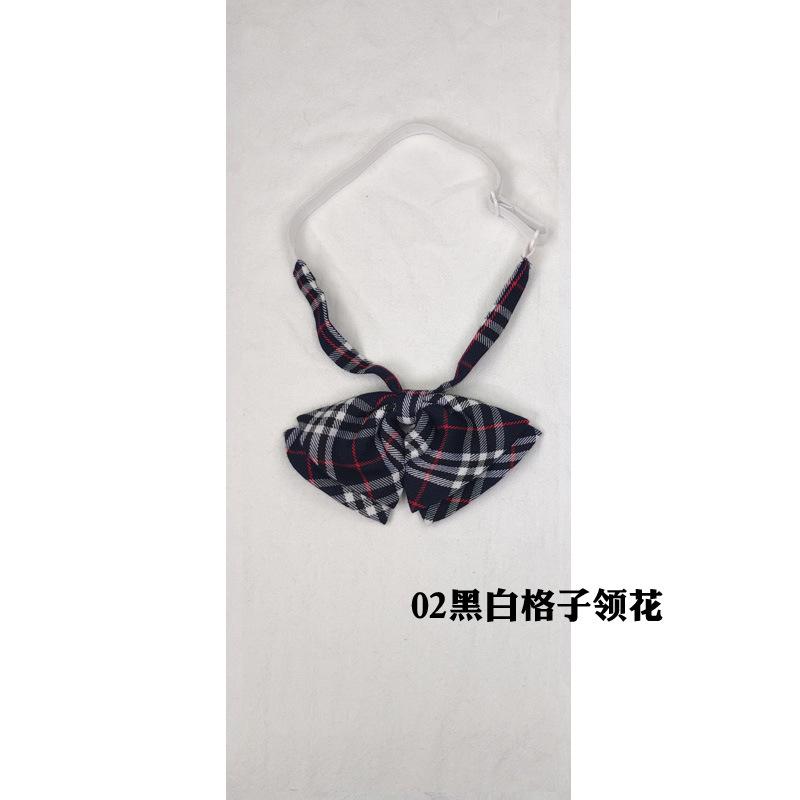 Blaue karierte Krawatte, leicht zu ziehende Lazy Tie, Krawatte, gestreifte Schuluniform, Schüler-Krawatten-Set.
