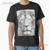 Lion Lines Classic T Shirt Made In US AUS Size S 2XL Vintage Washed Stretched Stylish Slightly Versatile Top For Everyday Wear
