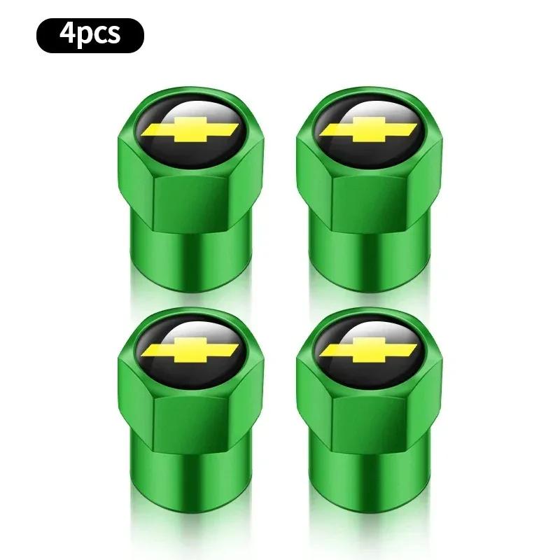 

4Pcs/Set Tire Valve Caps Premium Metal Rubber Seal fit for Chevrolet Silverado Impala Malibu Equinox Cruze Camaro Blazer Aveo