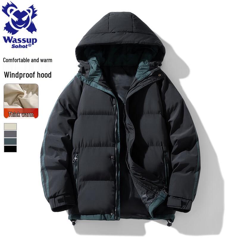 

Wassup Sohot Men s Winter Hooded Padded Jacket 3XL