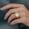 Colorful Zircon Zircon Rings Stainless Steel Finger Ring Elegant Gold Plated Rings  for Women