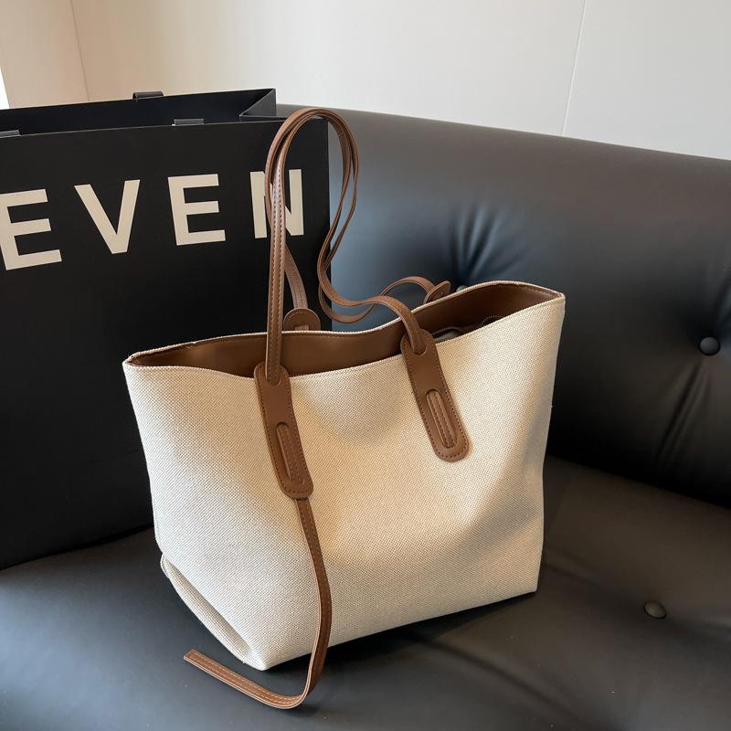 Premium Sense Bag Women 2025 New Niche Design Canvas Bag Fashionable Large Capacity Commuter Tote Bag