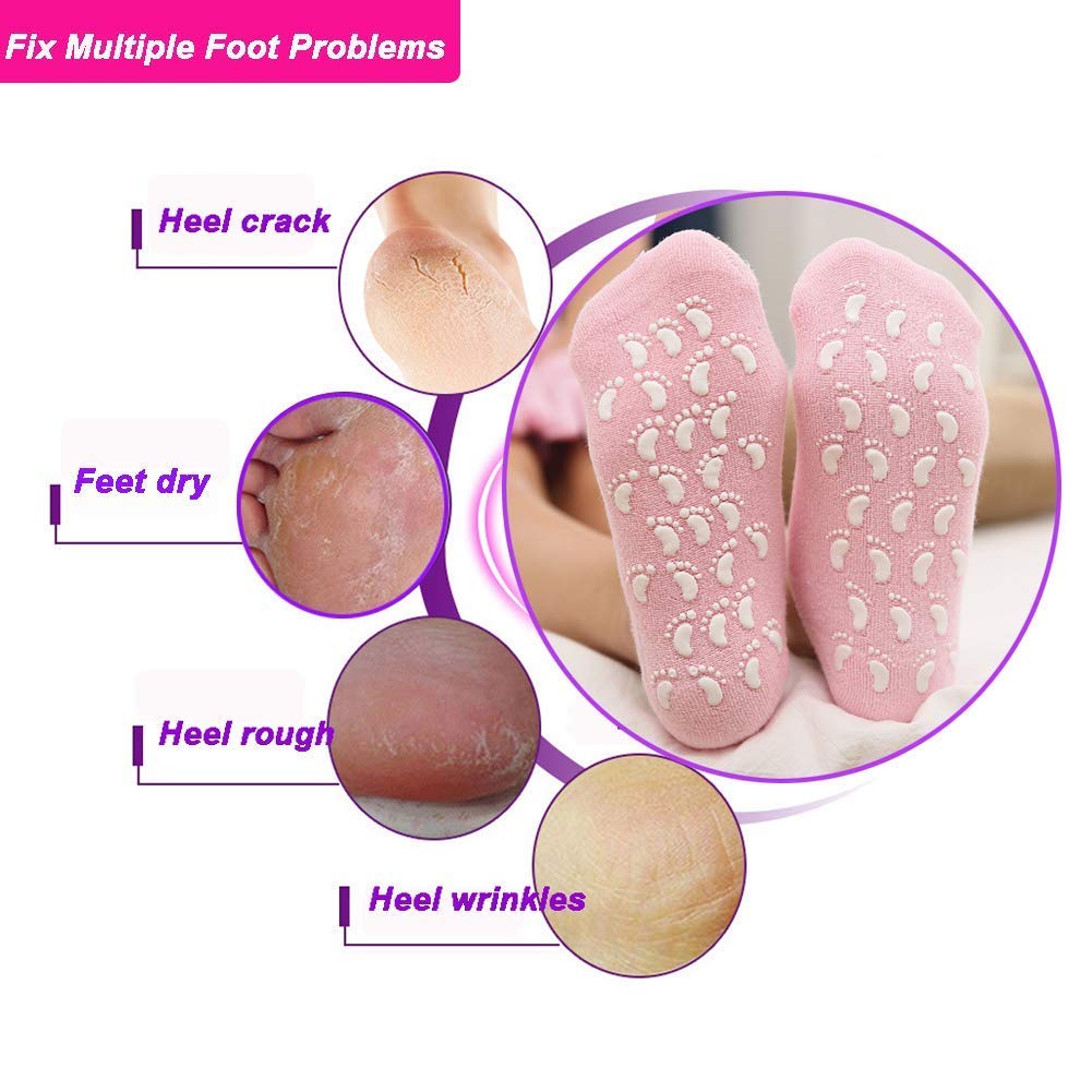 BigBuzz Silicone Spa Gel Full Heel/Winter Foot Care Protector Moisturizing Socks (1)