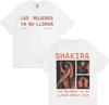 Rapper Shakira Trendy Double Sided Print Tees Fashion Crewneck Tshirt Hipster Mens Gothic Casual Y2K Cozy Short Sleeve Tshrit