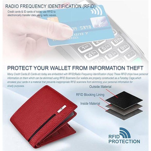 Stag Red/Black Leather Wallet for Men