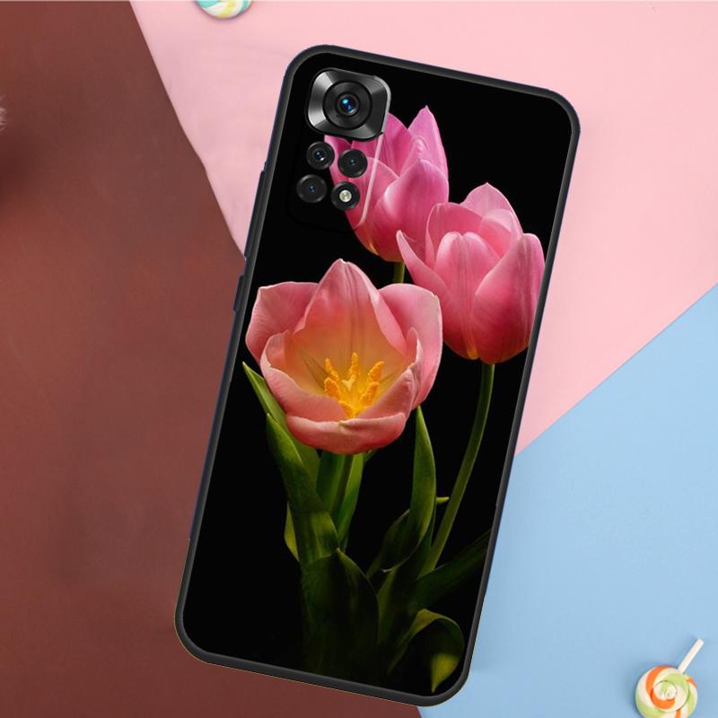 Tulip Flower Cover For Xiaomi Redmi Note 13 14 Pro 12 11 9 10 9S 10S 11S 12S Redmi 14C 10C 12C 13C Case