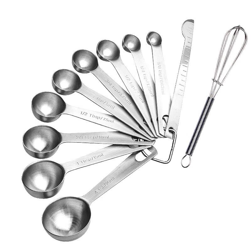 ZISIZ 11-Piece 304 Stainless Steel Measuring Spoon Set