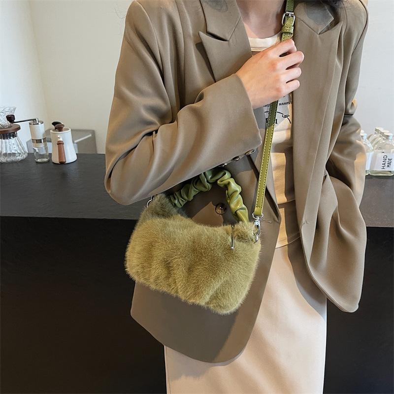 Furry Bag, Fluffy Handbag, Niche Fluffy Single-shoulder Crossbody Bag