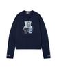 Lujeoseukeulleob Yeti Applique Long Sleeve T-Shirt Navy