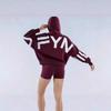 Dámská mikina s kapucí a dlouhým rukávem s grafikou, volný střih, Streetwear