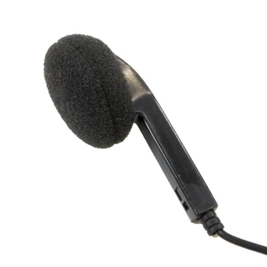 Maxar Electric Single-Ear Mono In-Ear Headphone, 1m Cable, L-shaped Plug (3.5mm), for Use with Radios, Televisions, Audio Equipment, Etc.