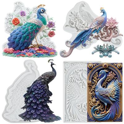 Peacock Silicone Molds Peacock Fondant Mold Cake Decorating Tools Cupcake Topper Candy Resin Clay Chocolate Gumpaste Mold
