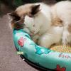 Round Cat Cooling Mat Cartoon Pattern Breathable Dog Sleeping Bed Wear Resistant Thickened Sponge Pet Ice Mat Summer