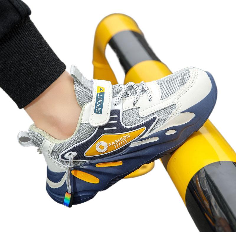 Boys Shoes Mesh New Children's Spring and Autumn Sports Shoes Medium and Large Children Breathable Boys Running Outdoor Double Net Classmates