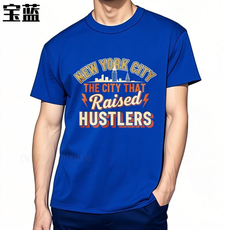 Daily Wear summer Unisex t shirt New York City The City That Raised Hustlers Short Sleeve Relaxed Fit Crew Neck Top tees