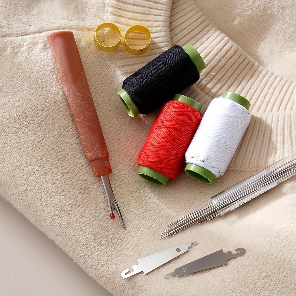 34-Piece Hand Sewing Needle Set: Mattress, Shoe-Making, Hand-Stitched Quilts, Extra-Long, Large-Eye, Curtain, and Thick Needles