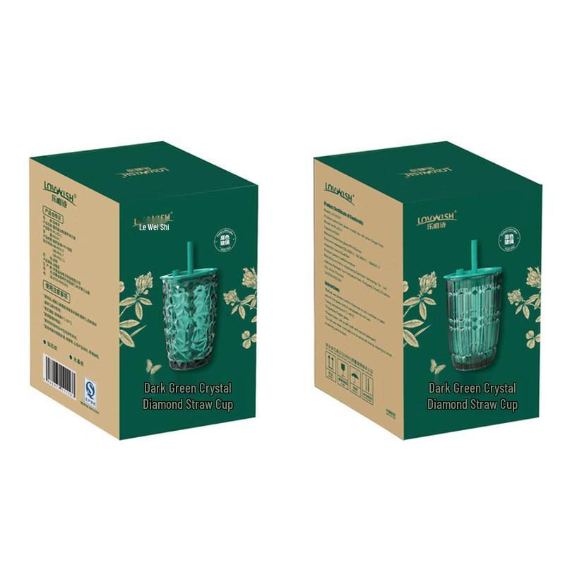 

Levees Crystal Diamond Double-Wall Glass Straw Cup Gift Set