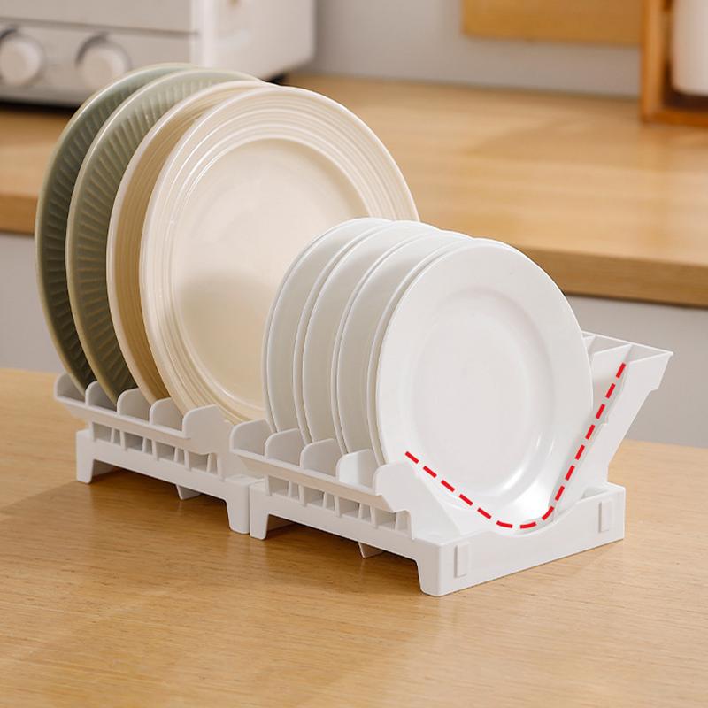 Dish Organizer Rack Upright Draining Cabinet Plate Organizer Plate Dish Drying Rack Kitchen Dishes Stand Vertical Storage Rack