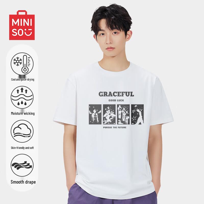 

MINISO Men s Ice Silk Cooling Short Sleeve T-Shirt 3XL