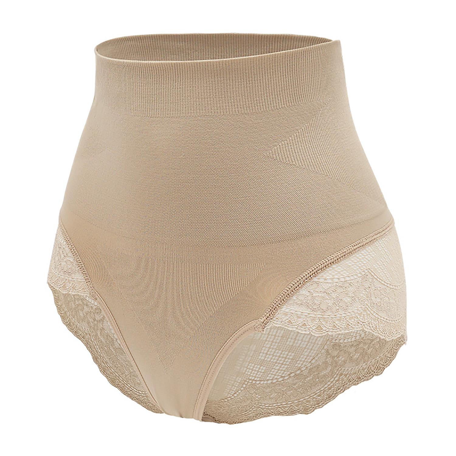 

Женское утягивающее нижнее белье с высокой талией, утягивающие трусики с высокой посадкой, бесшовные сексуальные кружевные трусы, женские утягивающие трусы, корректирующее белье XL/2XL телесный