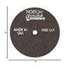 Norton Gemini Fast Cut Small Diameter Reinforced Abrasive Flat Cut-off Wheel, Type 01, Aluminum Oxide, 1/4" Arbor, 3" Diameter X 1/16" Thickness