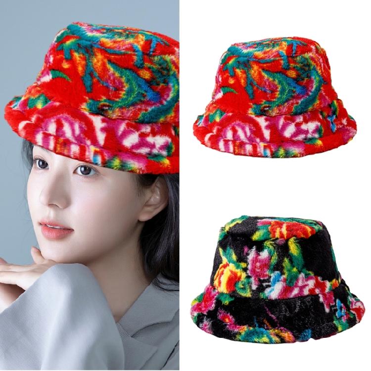 Bucket Hat Floral Chinese New Year Funny Fisherman Hat Festive Photo Props