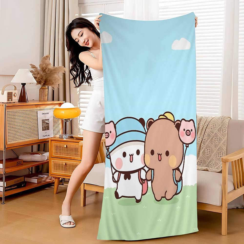 Anime Cute Dudu Bubu Anime Beach Swimming Towel Soft Absorbent Washcloth Children's Gifts For Kids Travel Camping Gym
