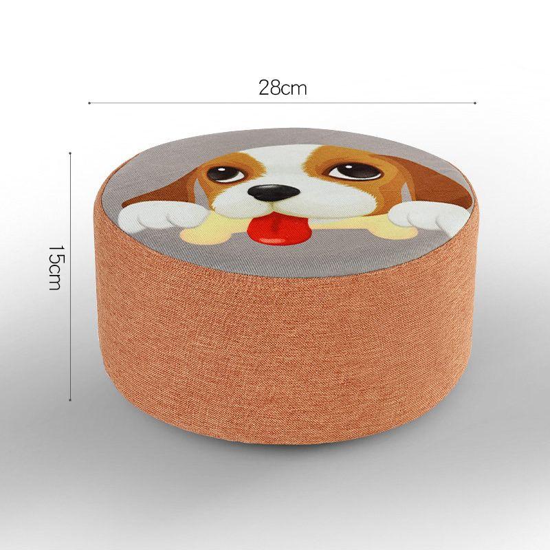 

Хлопковая и льняная ткань Моющийся Удобный Подушка для балкона, татами, эркерная подушка, напольный футон для гостиной, маленький круглый табурет из массива дерева 15 high cute dog Low Pier