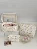 Cross-Border Floral Yellow Corduroy Makeup Bag - Autumn Fresh Travel-Friendly Storage