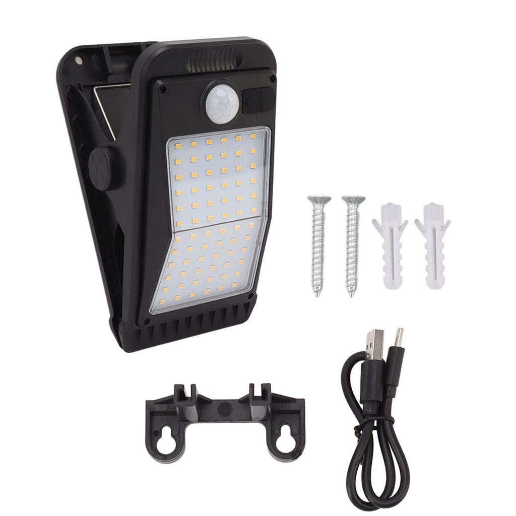 1 PC USB Solar Clip Lamp With Built in Battery USB Human Body Induction 72 Led Light for Outdoor Courtyard Garden Terrace