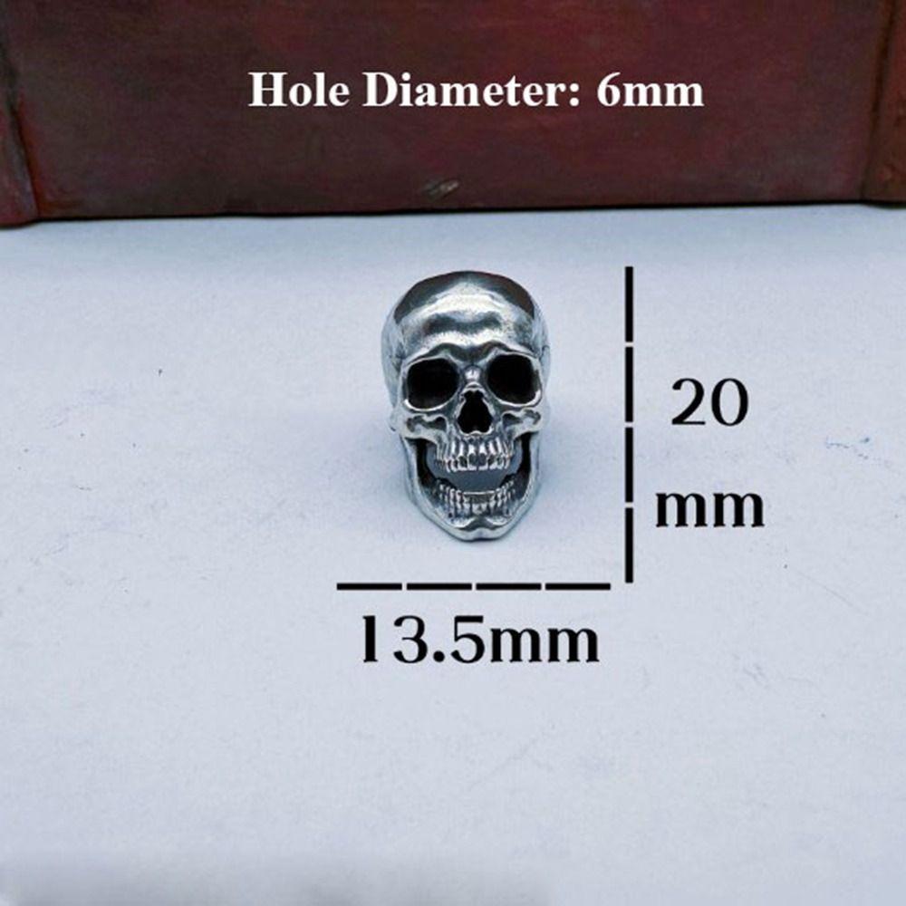 Handmade Sculpture Brass Bead Charms DIY Jewelry Accessories Skull Head Retro Pendant Bracelet Lanyard Pendant EDC Outdoor Tool