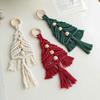 1/3Pcs Christmas Pendant with Golden Bells Colorful Rope Hand-Woven Christmas Tree Shape Seasonal Pendant Holiday Decoration