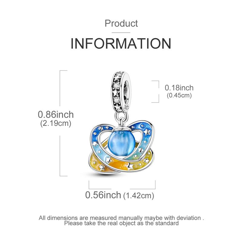 Charms Plata Luminous And Colorful Planet Stars Pendant Fit Original Bracelets Charms For Women Jewelry Diy Making Gifts